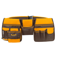 INGCO Tool Belt Bag 10KG HTBP020328 - Heavy Duty Adjustable Tool Organizer with Pockets