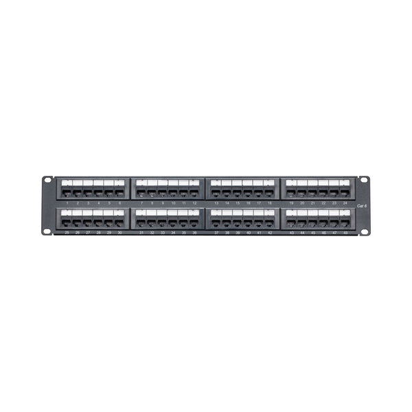 LINKQNET 2U 48-PORT CAT6 UTP PATCH PANEL - NO CABLE MANAGEMENT - NET-P-PATCH6-48-LQ