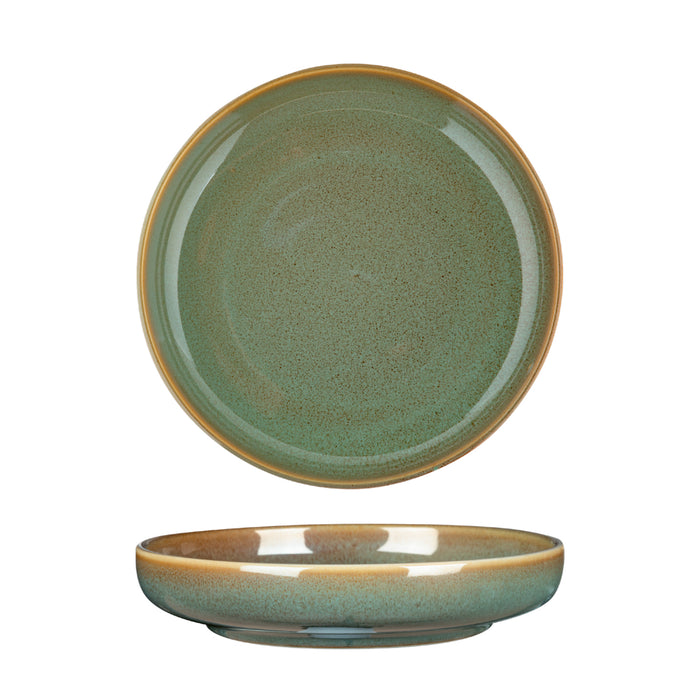 FORTIS Fynbos - Aloe Green - Round Deep Coupe Plate - 25.5Cm X 4.5Cm (3) - NG4509-25GR