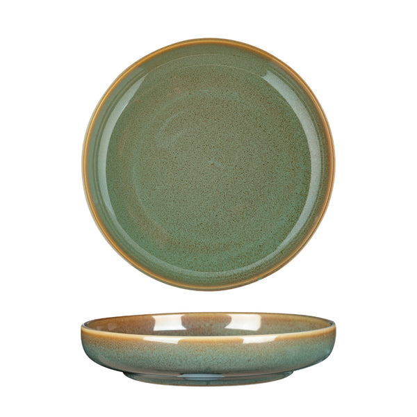 FORTIS Fynbos - Aloe Green - Round Deep Coupe Plate - 25.5Cm X 4.5Cm (3) - NG4509-25GR