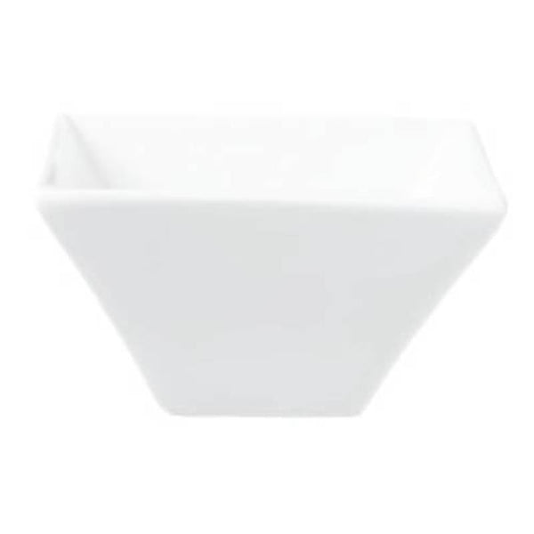 BCE Accent - White - Square Trumpet Shape Bowl - 12Cm (12) - NG4519-12
