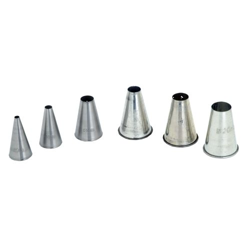 Metal Piping Nozzles Set: Plain Cake Decorating Tips, Assorted Sizes