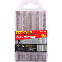 Tork Craft SDS Drill Bit Set - 5 Pcs - Concrete & Stone Drilling - 6mm, 8mm, 10mm