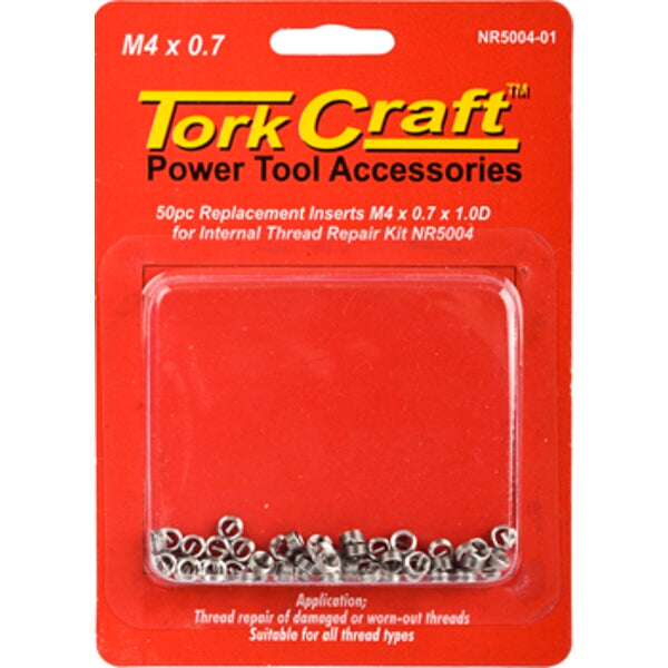 Tork Craft M4 Thread Repair Inserts - Power Tool Accessories - Fix Damaged Threads