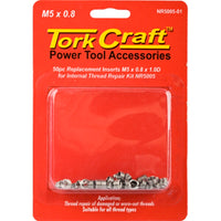 Tork Craft Thread Repair Inserts M5 x 0.8 - 50 pc Replacement Inserts for NR5005 Internal Thread Repair Kit