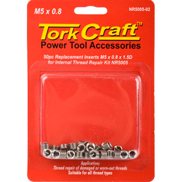 Tork Craft Thread Repair Inserts M5 x 0.8 NR5005-02 - Replacement inserts for damaged threads