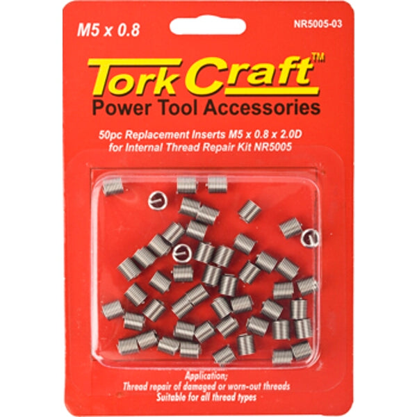 TorkCraft M5 x 0.8 Thread Repair Inserts NR5005-03, 50 pc Replacement for Damaged Threads