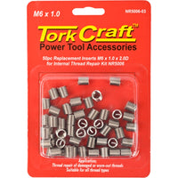 Tork Craft M6 x 1.0 Thread Repair Inserts (50pc) - Power Tool Accessories for Internal Thread Repair