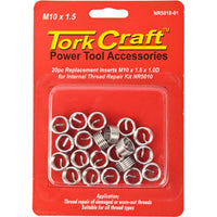 Tork Craft M10 Thread Repair Inserts - NR5010-01 - Power Tool Accessories - M10 x 1.5 Replacement Inserts for Damaged Threads