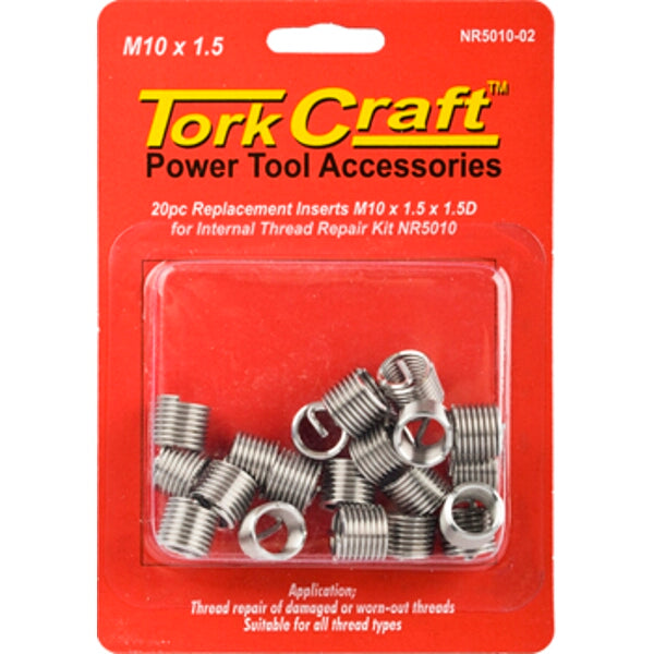 Tork Craft M10 x 1.5 Thread Repair Inserts Kit NR5010-02 - 20 Replacement Inserts for Damaged Threads