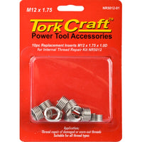 Tork Craft Thread Repair Inserts M12 x 1.75 for NR5012 Kit - Power Tool Accessories