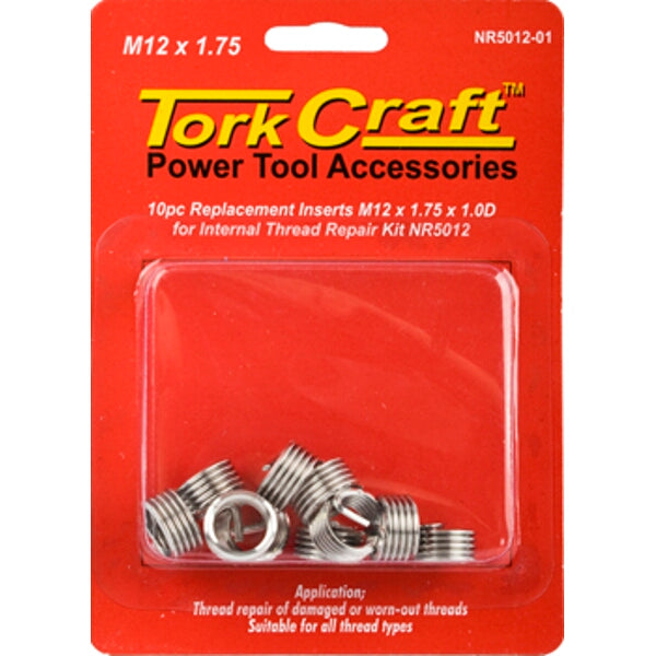 Tork Craft Thread Repair Inserts M12 x 1.75 for NR5012 Kit - Power Tool Accessories
