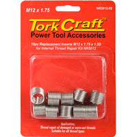 Tork Craft M12 x 1.75 Thread Repair Insert Kit - Replacement Inserts for Internal Thread Repair, NR5012