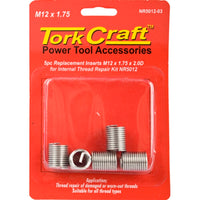 Tork Craft M12 x 1.75 Thread Repair Inserts - 5pc Replacement for Damaged Threads