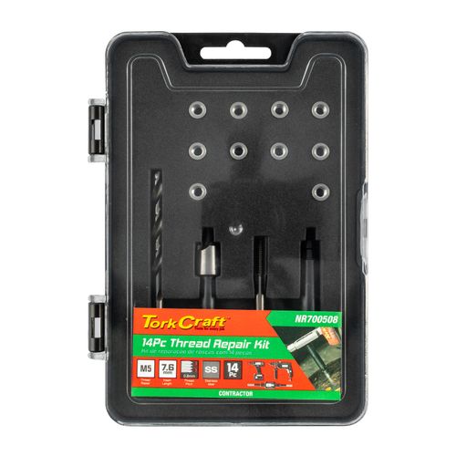 Tork Craft THREAD REPAIR KIT 14PC M5 X 0.8 X 7.6MM FLANGE INSERT - NR700508