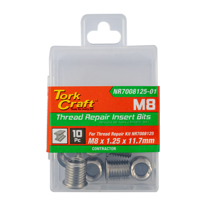 Tork Craft Repl. Insert 10 Pc M8 X 1.25 X 11.7 Mm S/Steel For Nr7008125 Nr7008125 01