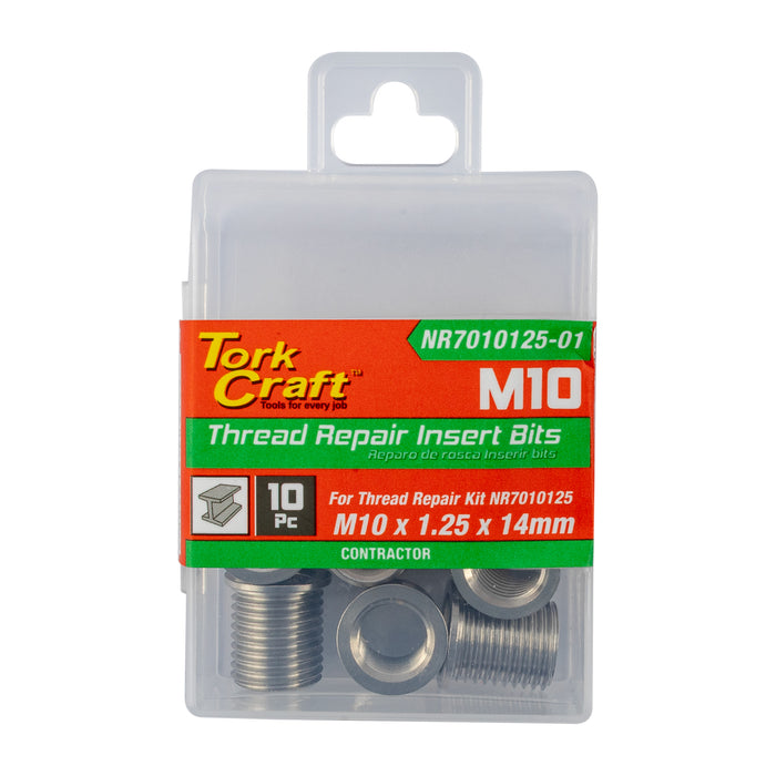 Tork Craft Repl. Insert 10 Pc M10 X 1.25 X 14 Mm S/Steel For Nr7010125 Nr7010125 01