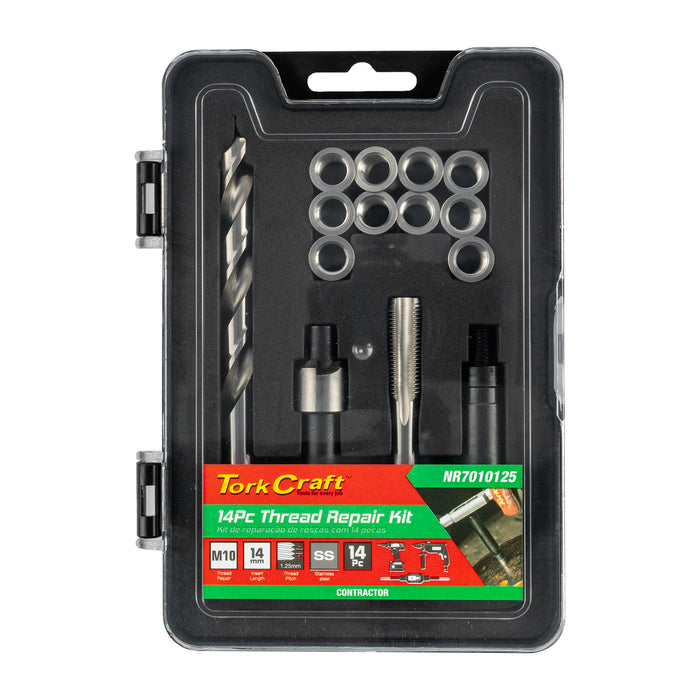 Tork Craft Thread Repair Kit 14 Pc M10 X 1.25 X 14 Mm Flange Insert Nr7010125