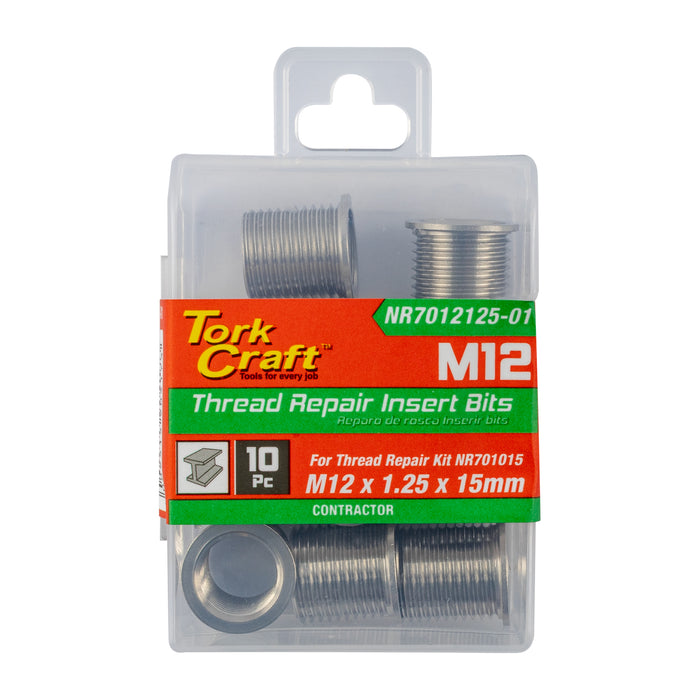 Tork Craft Repl. Insert 10 Pc M12 X 1.25 X 15 Mm S/Steel For Nr7012125 Nr7012125 01