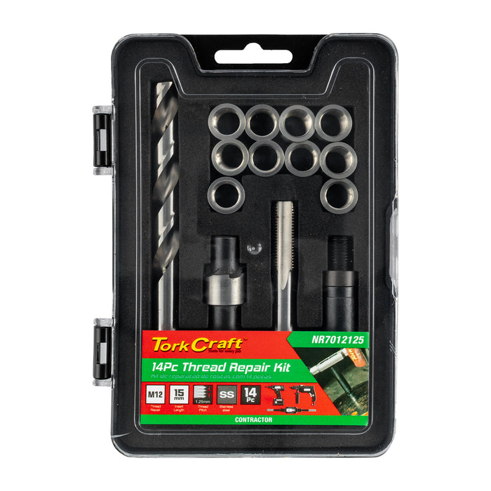 Tork Craft Thread Repair Kit 14 Pc M12 X 1.25 X 15 Mm Flange Insert Nr7012125