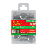 TORK CRAFT : Repl. Insert 10pc M12 X 1.75 X 16.2mm S/steel For Nr7012175 : NR7012175-01