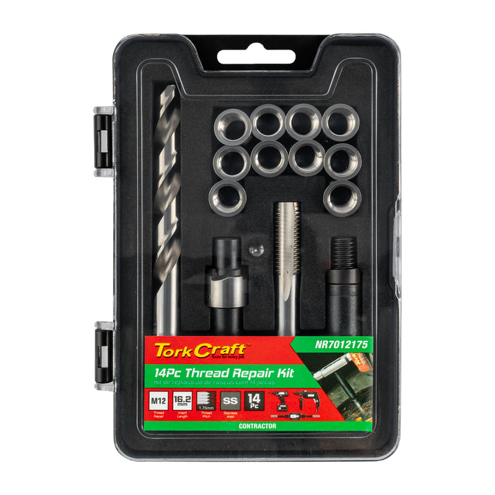 Tork Craft Thread Repair Kit 14 Pc M12 X 1.75 X 16.2 Mm Flange Insert Nr7012175