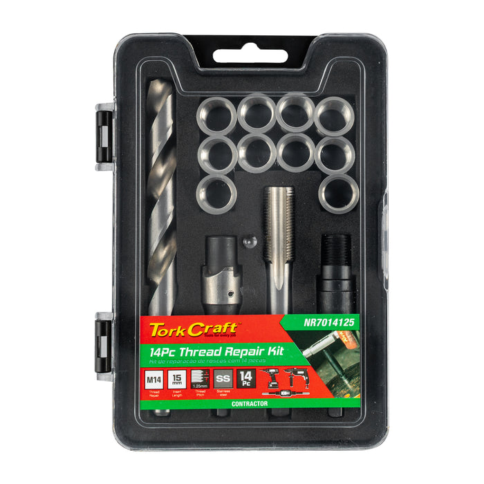Tork Craft Thread Repair Kit 14 Pc M14 X 1.25 X 15 Mm Flange Insert Nr7014125