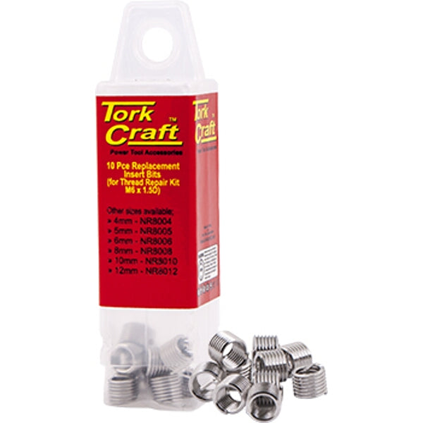 Tork Craft M6x1.50 Thread Repair Kit Inserts (10 Pcs) - Replace Damaged Threads!