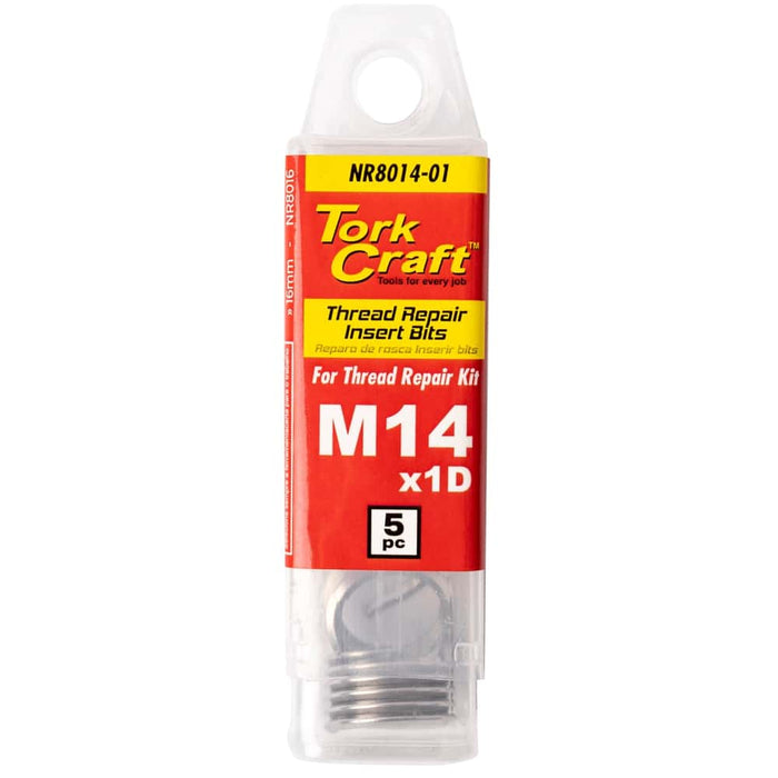 Tork Craft M14 x 1D Thread Repair Insert Bits - 5 Piece Kit