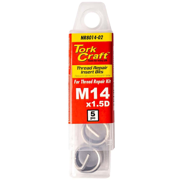 Tork Craft Thread Repair Kit M14 x 1.5D Inserts (5pc) - Replacement Bits for Damaged Threads