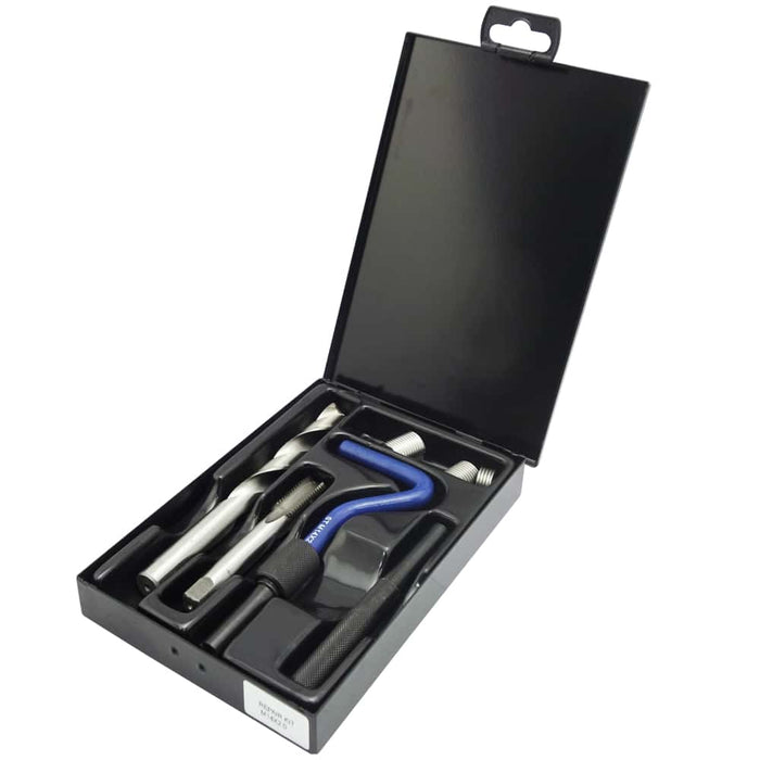 M14x2.0 Internal Thread Repair Kit - Metal Box Set with Tools for Repairing Stripped Threads