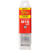 Tork Craft Thread Repair Insert Bits M16 x 2D - 5 pc set, for thread repair kits