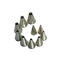 Metal Piping Nozzles Set - 10 Plain Tips for Cake Decorating - OTHER BRANDS