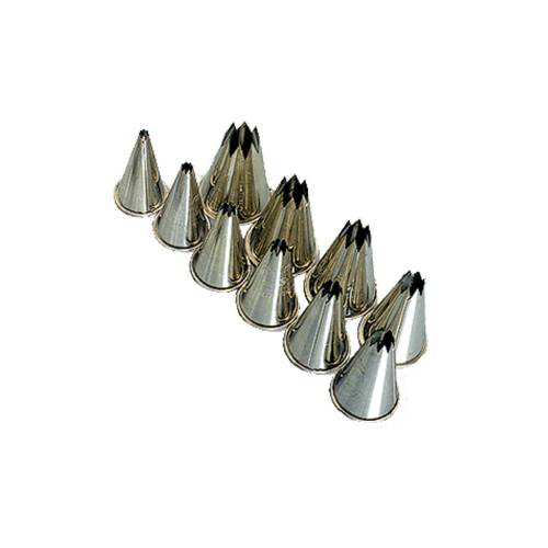 Star Decorating Nozzle Set - 10 Metal Tips by Chavda.com. Cake decorating, baking supplies.