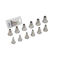 Chavda Star Nozzle Set: 12 Stainless Steel Cake Decorating Tips - Professional Icing Nozzles for Baking