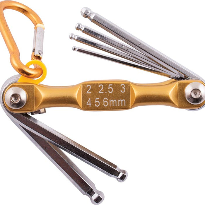 Folding Allen Key Set - Ball Point - 2mm to 6mm - Compact Hex Key Tool