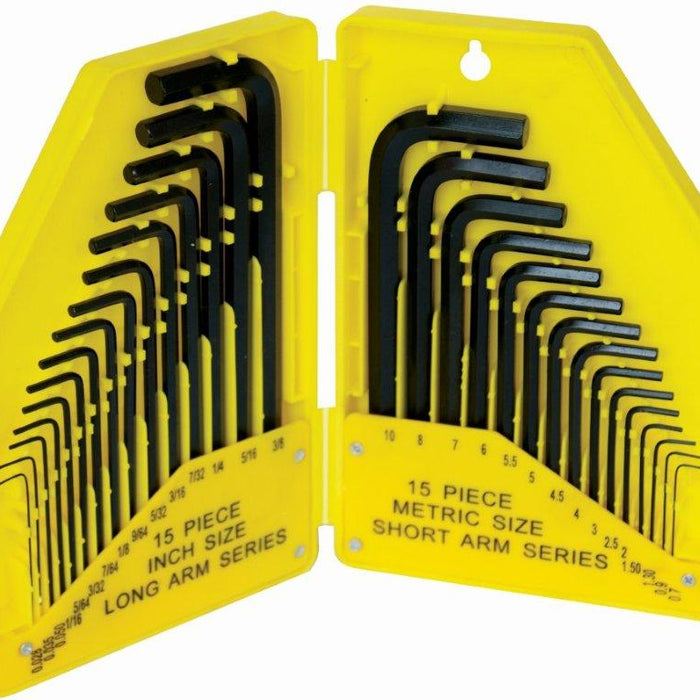 Tork Craft 30 Pc Allen Key Set 0.7 10 Metric & Imperial Sizes In Plastic Case Nt2507
