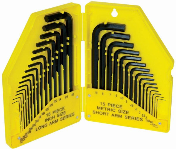 Tork Craft 30 Pc Allen Key Set 0.7 10 Metric & Imperial Sizes In Plastic Case Nt2507