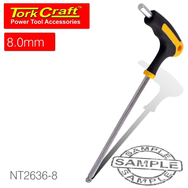 BALL POINT T HANDLE HEX ALLEN KEY 8.0MM X 200MM