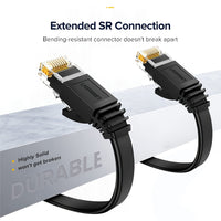 UGREEN Cat6 Ethernet Cable, Flat Black RJ45 - 1Gbps Network Cable for Gaming, Streaming