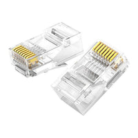 UGREEN Cat6 RJ45 Modular Plugs - Transparent with Gold Contacts (10 Pieces)-NW120-50961
