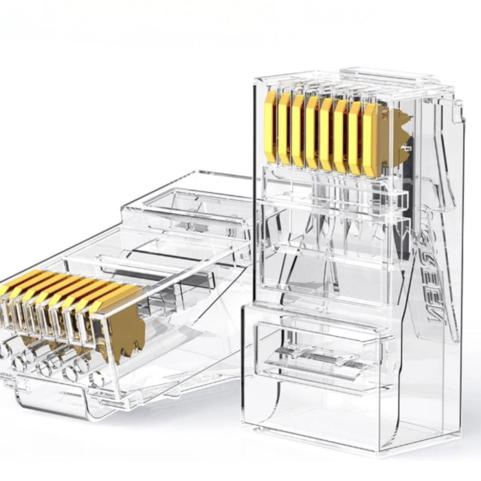 UGREEN Cat6 RJ45 Modular Plugs (50 Pcs)–Transparent with Gold Contacts-NW120-50962