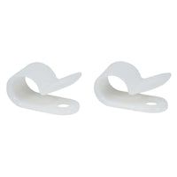 White Nylon P Clips 9.5mm for Cable Management - Cable Clips, Wiring Clips