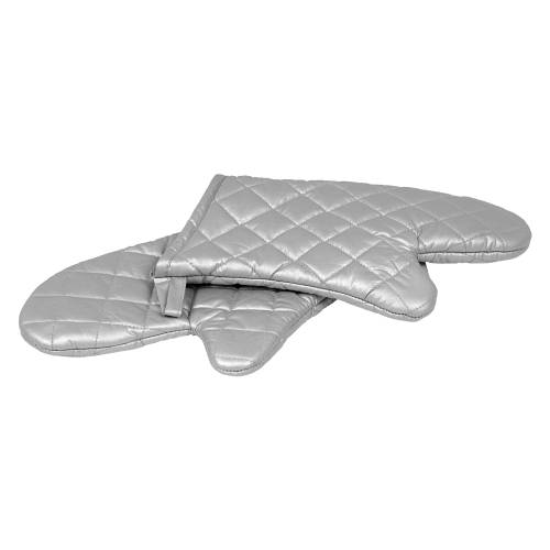 PAVONI Oven Mitt Silicone Coated - Silver - 330Mm (Pair) - OMT0330