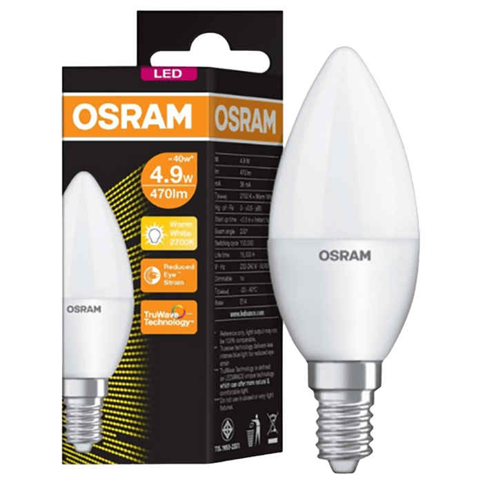 Led Osram Candle 4.9 W E14 Warm White Xxx Osr5037
