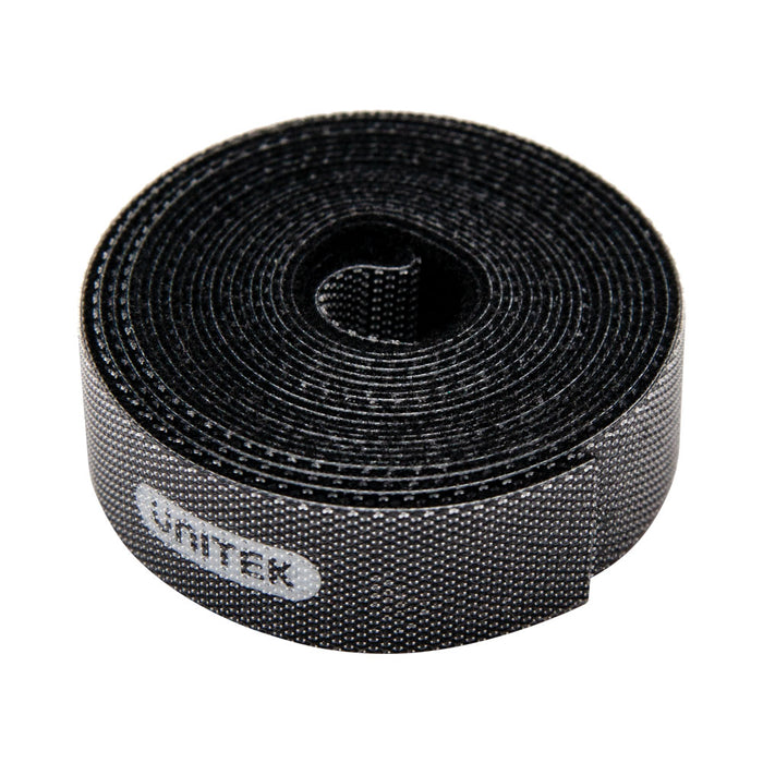 UNITEK 5M HOOK&LOOP 15MM - BLACK (OT142BK) - NET-HOOKLOOP-5M-U