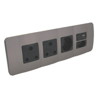 Major Tech Double RSA, Single Schucko, Single V-Slim, Single USB BK/BZ OMNI1BBZ