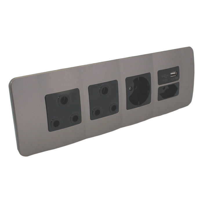 Major Tech Double RSA, Single Schucko, Single V-Slim, Single USB BK/BZ OMNI1BBZ