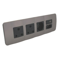 Major Tech VETi 1 - USB, V-Slim, RSA & Schuko Socket Omni Cluster - Complete | OMNI1WWT