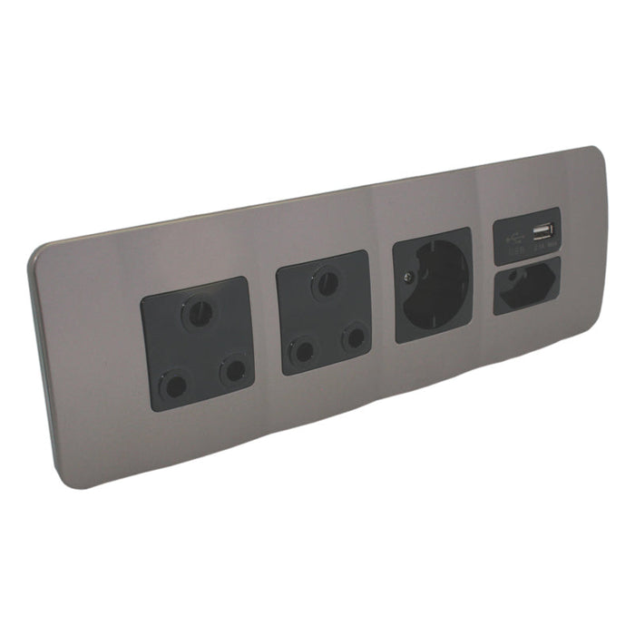Major Tech VETi 1 - USB, V-Slim, RSA & Schuko Socket Omni Cluster - Complete | OMNI1WWT